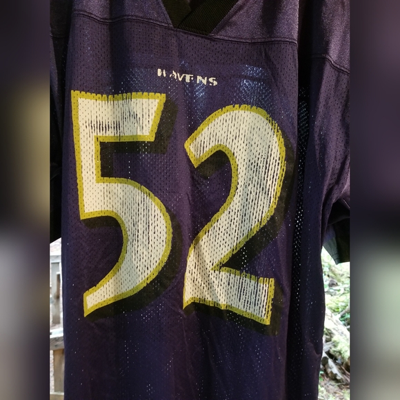 Football Jersey Mesh T Shirt Baltimore Ravens Ray Lewis 52 Purple Puma Large NFL - Picture 8 of 9